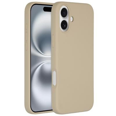 AccezzLiquid Silicone Backcover met MagSafe iPhone 16 Plus Telefoonhoesje Beige