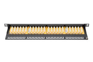 Digitus DN-91624U-SL-SH 24 poorten Netwerkpatchpaneel 483 mm (19) CAT 6 0.5 HE Zwart