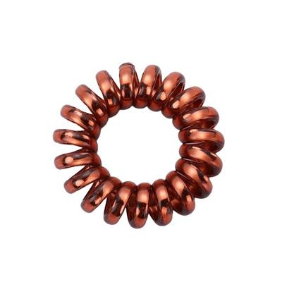 10 stuks Multicolor elastisch haar bands spiraalvorm paardenstaart haar banden rubber band haar kabel telefoon Draadhaar accessoires (koffie)