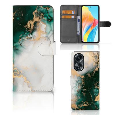 Bookcase voor OPPO A58 4G Marmer Groen Bookcase voor OPPO A58 4G Marmer Groen