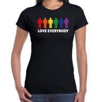 Gay Pride shirt - love everybody - regenboog - dames - zwart - thumbnail