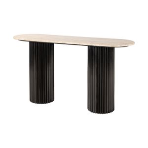 Richmond Sidetable Hampton 130 x 40cm, Travertin - Zwart