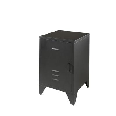 2e Halve Prijs Leen Bakker - Vipack Nachtkastje Bronxx - Metaal - Zwart - 40x40x60.5 Cm
