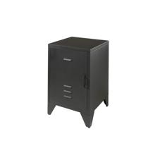 2e Halve Prijs Leen Bakker - Vipack Nachtkastje Bronxx - Metaal - Zwart - 40x40x60.5 Cm