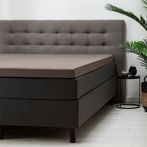 Fresh & Co Hoeslaken verkoelend Katoen- Topper 80 x 200 cm, Kleur: Taupe