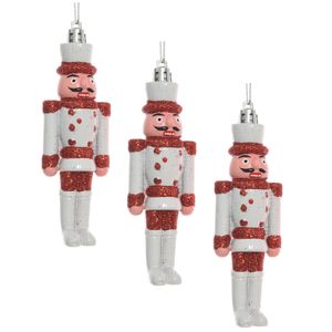 3x Kerstboomversiering notenkraker pop/soldaat ornamenten 12,5 cm   -