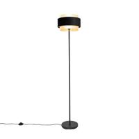 QAZQA Moderne vloerlamp zwart met goud - Elif - thumbnail