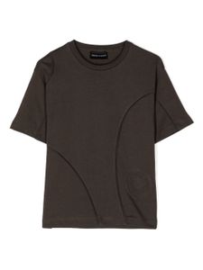 Emporio Armani Kids t-shirt en coton à logo embossé - Marron