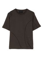 Emporio Armani Kids t-shirt en coton à logo embossé - Marron