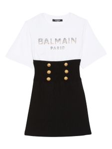 Balmain Kids robe à logo imprimé - Noir