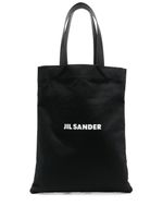 Jil Sander grand sac cabas à logo imprimé - Noir - thumbnail