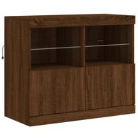 vidaXL Dressoir met LED-verlichting 81x37x67 cm bruin eikenkleur - thumbnail