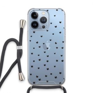 Kleine kattenkopjes: iPhone 13 Pro Transparant Hoesje met koord