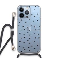 Kleine kattenkopjes: iPhone 13 Pro Transparant Hoesje met koord