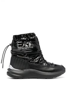 Ea7 Emporio Armani après-ski matelassés à logo imprimé - Noir