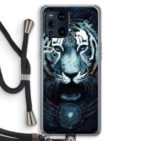 Darkness Tiger: Oppo Find X3 Pro Transparant Hoesje met koord
