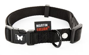 MARTIN SELLIER HALSBAND NYLON ZWART VERSTELBAAR 16 MMX30-45 CM