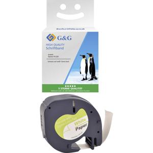 G&G LT Labeltape Tapekleur: Wit Tekstkleur: Zwart 12 mm 4 m