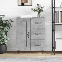 Dressoir 69,5x34x90 cm bewerkt hout betongrijs - thumbnail