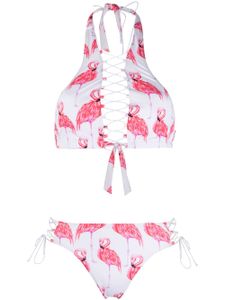 Noire Swimwear bikini Addicted Flamingo - Blanc