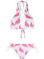 Noire Swimwear bikini Addicted Flamingo - Blanc