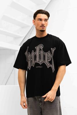 Label Garment Heavyweight Boxy T-Shirt Heren Zwart/Grijs - Maat L - Kleur: ZwartGrijs | Soccerfanshop