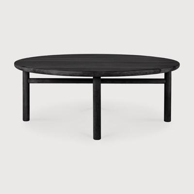 Ethnicraft Ronde Outdoor Salontafel 'Quatro' Teakhout, 95cm, kleur Zwart