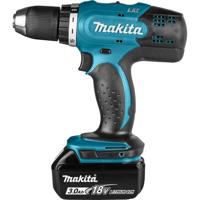 Makita 18 v boor-/schroefmachine ddf453sfe schroefboor (blauw/zwart, koffer, oplader en 2 accu's inbegrepen)