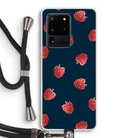 Framboosjes: Samsung Galaxy S20 Ultra Transparant Hoesje met koord