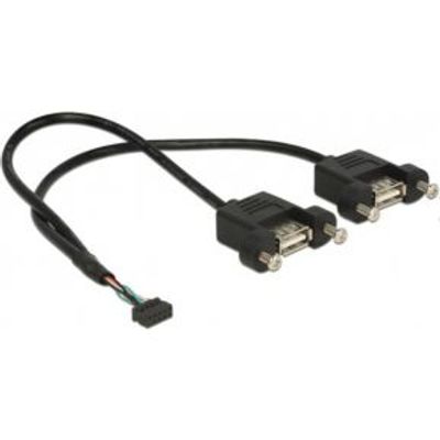DeLOCK 84832 0.25m USB A 2 x USB A Zwart USB-kabel
