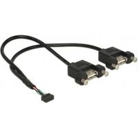 DeLOCK 84832 0.25m USB A 2 x USB A Zwart USB-kabel DeLOCK 84832 0.25m USB A 2 x USB A Zwart USB-kabel