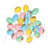 24x Gekleurde plastic/kunststof decoratie eieren/Paaseieren 4 cm   - - thumbnail