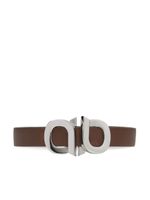 Ferragamo ceinture en cuir à boucle Gancini - Marron