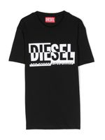 Diesel Kids t-shirt en coton à logo imprimé - Noir