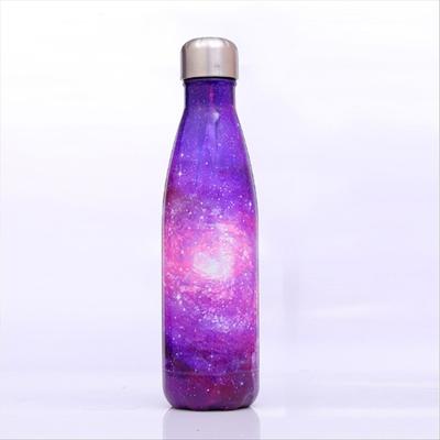 Sterrenhemel patroon thermische Cup vacuüm kolf warmte waterfles draagbare RVS sport ketel capaciteit: 500ml (paars)