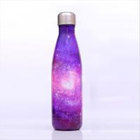 Sterrenhemel patroon thermische Cup vacuüm kolf warmte waterfles draagbare RVS sport ketel capaciteit: 500ml (paars)