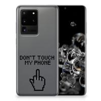 Samsung Galaxy S20 Ultra Silicone-hoesje Finger Don&apos;t Touch My Phone