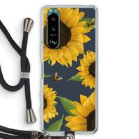 Sunflower and bees: Sony Xperia 5 III Transparant Hoesje met koord