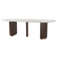 Richmond Ovale Eettafel 'Mayfield' Marmer en mangohout, 250 x 100cm
