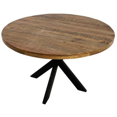Ronde eettafel Melbourne - ø80x76 - Naturel/zwart - Mangohout/ijzer