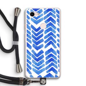 Blauwe pijlen: Pixel 3 XL Transparant Hoesje met koord