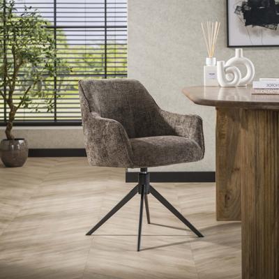LifestyleFurn Draaibare Eetkamerstoel 'Lavonne' Rich stof, kleur Taupe