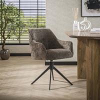 LifestyleFurn Draaibare Eetkamerstoel 'Lavonne' Rich stof, kleur Taupe