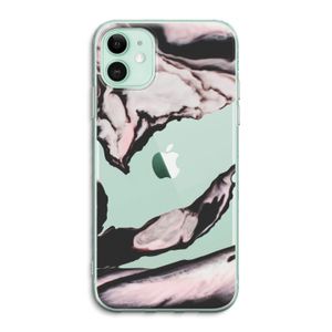 Roze stroom: iPhone 11 Transparant Hoesje