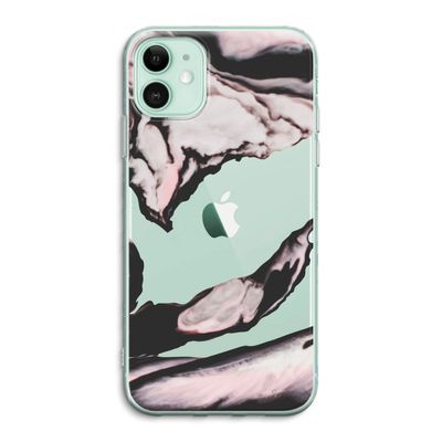 Roze stroom: iPhone 11 Transparant Hoesje