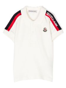 Moncler Enfant polo à patch logo - Blanc