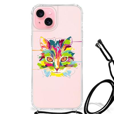 iPhone 15 Plus Stevig | Bumper Hoesje | Cat Color iPhone 15 Plus Stevig | Bumper Hoesje | Cat Color