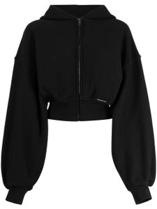 Alexander Wang hoodie crop à fermeture zippée - Noir