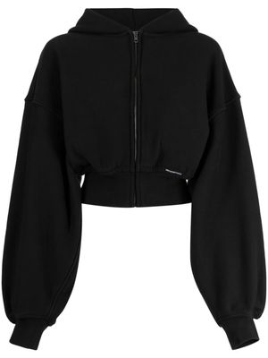 Alexander Wang hoodie crop à fermeture zippée - Noir