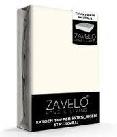 Zavelo Katoen Topper Hoeslaken Strijkvrij Ivoor-Lits-jumeaux (180x200 cm) - thumbnail